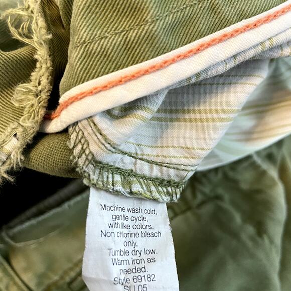 VTG J. Crew Chino Pants 100% Cotton Flat Front Slash Pocket Low Rise Green 10 - Picture 3 of 4